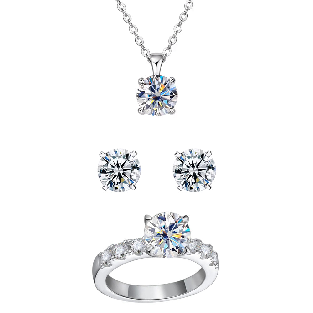 Set Roze - Met halsketting, oorbellen en ring